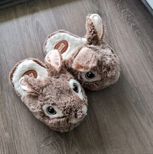 Peter Rabbit Kids Bunny Slippers Size 13-1 Brown Soft